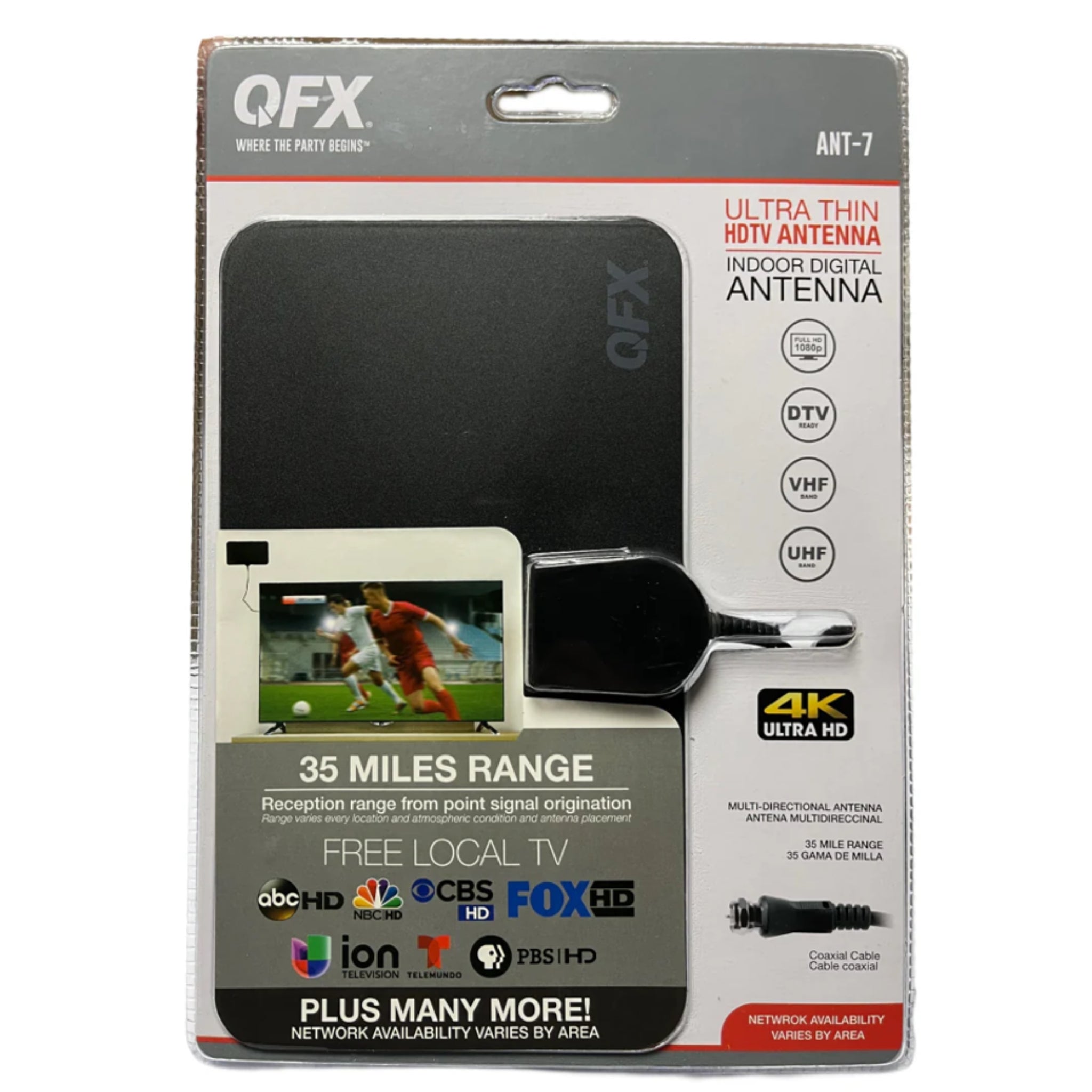 QFX UTLRA THIN HD TV ANT-7